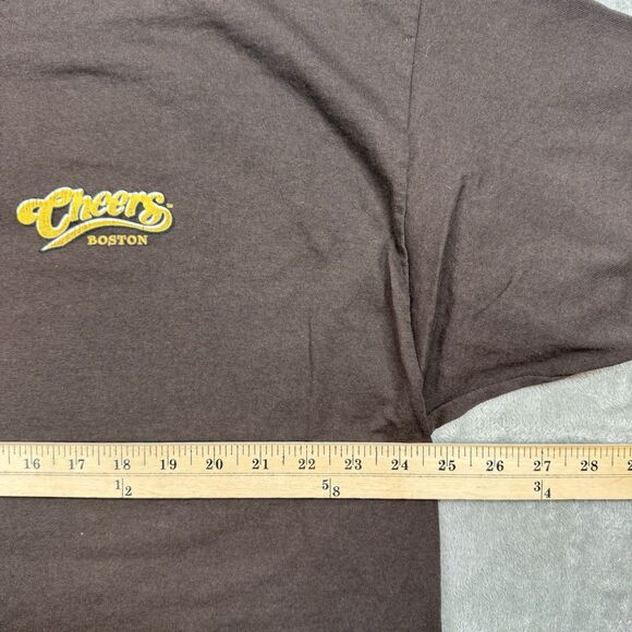 Cheers Boston Shirt Men’s XL Brown Cotton Crew Neck Souvenir Graphic Tee - Picture 5 of 6